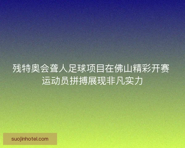 残特奥会聋人足球项目在佛山精彩开赛 运动员拼搏展现非凡实力